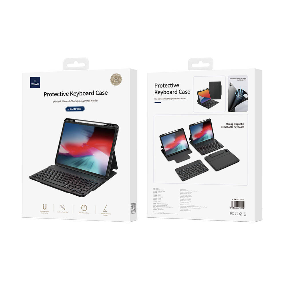 Wiwu Protective iPad Pro 13 2024 Gizli Kalem Bölmeli Klavyeli Kılıf Wiwu Protective iPad Pro 13 2024 Gizli Kalem Bölmeli Klavyeli Kılıf